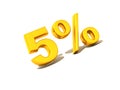 Five percent. Gold Royalty Free Stock Photo