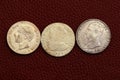 Five pesetas spain old coins Royalty Free Stock Photo