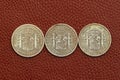 Five pesetas spain old coins Royalty Free Stock Photo