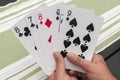 Five playing cards closeup Royalty Free Stock Photo