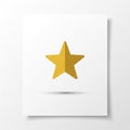 A five pointed golden star centered on a white textured background Royalty Free Stock Photo