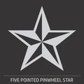 Five pointed pinwheel star icon