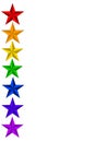 Five-Pointed Rainbow Stars on a White Background