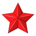 Five-pointed red star icon, cartoon style Royalty Free Stock Photo