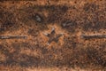 Five-pointed Soviet star on rusty metal. Rusty iron background