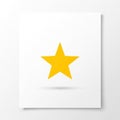 Five pointed star centered on a plain white square canvas or Royalty Free Stock Photo