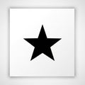 Five pointed star is centered on a white background in a minimalist Royalty Free Stock Photo