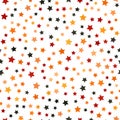 Five-pointed star chaotic pattern. Seamless vector background