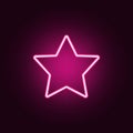 five-pointed star icon. Elements of web in neon style icons. Simple icon for websites, web design, mobile app, info graphics Royalty Free Stock Photo