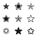 Five-pointed star icons set, simple style Royalty Free Stock Photo