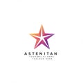 Five-pointed star logo with a gradient color scheme of orange to purple. The star has Royalty Free Stock Photo