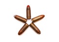 Five-pointed star made of cartridges