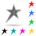 Five-pointed star multi color style icon. Simple glyph, flat vector of star icons for ui and ux, website or mobile application Royalty Free Stock Photo