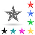 Five-pointed star multi color style icon. Simple glyph, flat vector of star icons for ui and ux, website or mobile application Royalty Free Stock Photo