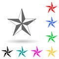 Five-pointed star multi color style icon. Simple glyph, flat vector of star icons for ui and ux, website or mobile application