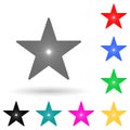 Five-pointed star multi color style icon. Simple glyph, flat vector of star icons for ui and ux, website or mobile application Royalty Free Stock Photo