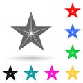 Five-pointed star multi color style icon. Simple glyph, flat vector of star icons for ui and ux, website or mobile application Royalty Free Stock Photo