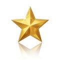 Five-pointed star with a reflective surface, casting a subtle shadow on the Royalty Free Stock Photo