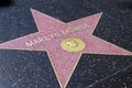 Star of MARILYN MONROE on Hollywood Walk of Fame in Hollywood Boulevard, Los Angeles, California Royalty Free Stock Photo