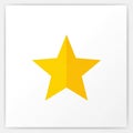 A five pointed yellow star is centered on a white background Royalty Free Stock Photo