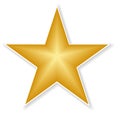 Gold star. Golden Christmas star isolated on white background. Nice illustration of a 3d look Gold star on white background. Royalty Free Stock Photo