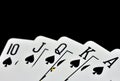 Royal state flush in spades Royalty Free Stock Photo