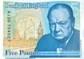 Five Pound Note with Winston Churchill Portrait