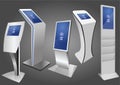 Five Promotional Interactive Information Kiosk, Advertising Display, Terminal Stand, Touch Screen Display.