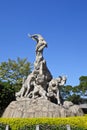 The Five-Ram Sculpture in blue sky background Royalty Free Stock Photo