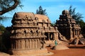 Five rathas-ancient mahabalipuram single stone sculptures