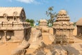 The Five Rathas, Bhima ratha, Elephant sculpture, Arjuna ratha Royalty Free Stock Photo