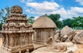 Five rathas complex with in Mamallapuram, Tamil Nadu, India