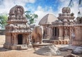 Five rathas in Mamallapuram Royalty Free Stock Photo