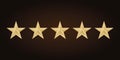 Five rating or ranking stars for your design.