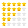 Five Rating Stars on White Background. Vector