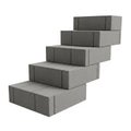 Stack of five grey concrete steps forming a staircase on a white background stairs cement Royalty Free Stock Photo