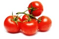 Five red tomatoes isolated on white Royalty Free Stock Photo