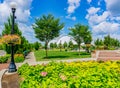 Five Rivers Metropark in downtown Dayton, Ohio is lush with flowers Royalty Free Stock Photo