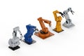 Five robotic arms