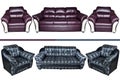 Five seat leather sofa