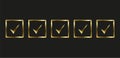 Five selection check Boxes in check and selection symbol, icon, mark Vector Illustration