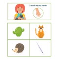 Five senses poster. Touch sense presentation page for kids