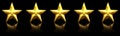 Five shiny golden stars Royalty Free Stock Photo