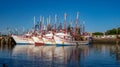 Five Shrimp Boats In Rocky Point Harbor, Mexico Royalty Free Stock Photo