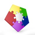 Five sided puzzles 3d rendering