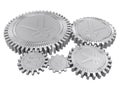 Five silver yuan gears