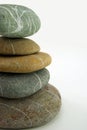 five similar zen stones, cut on the left Royalty Free Stock Photo