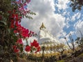 Five sitting Buddha statues at Wat Pha Sorn KaewWat Phra Thart Pha Kaewin Khao Kho,Phetchabun,north-central Thailand. Royalty Free Stock Photo