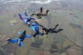 Five skydivers