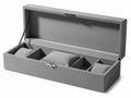 Gray Luxury Watch Storage Box with Soft Cushions Isolated on White Background Royalty Free Stock Photo